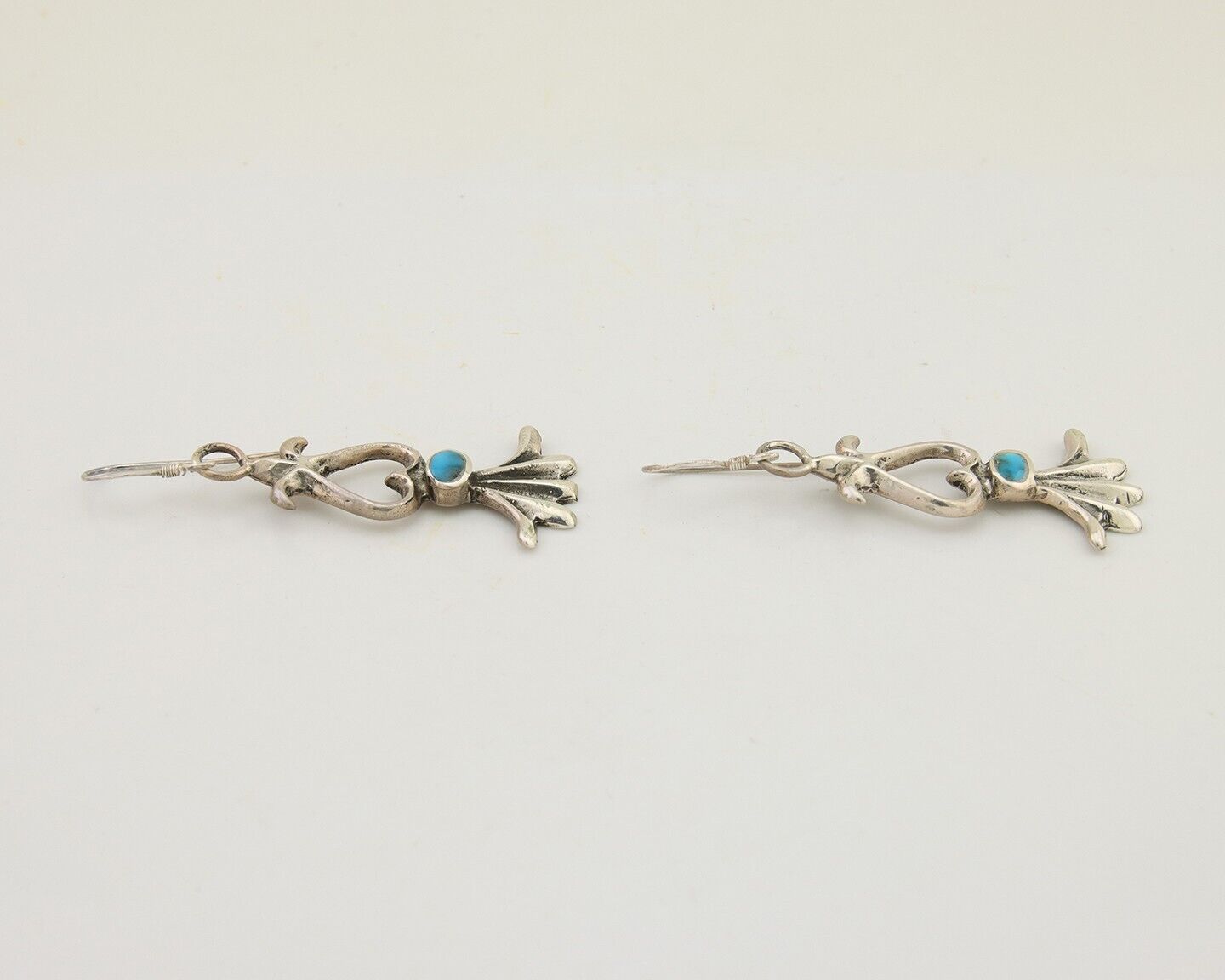 Navajo Dangle Earrings 925 Silver Blue Turquoise Native American Artist C.80's