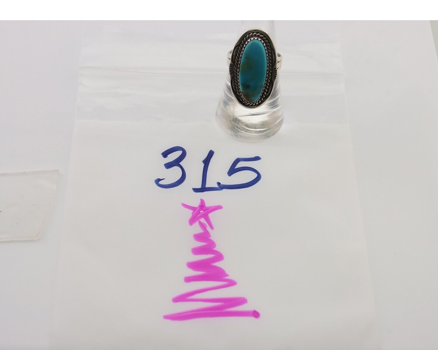 Navajo Ring 925 Silver Natural Blue Turquoise Native American Artist C.80's
