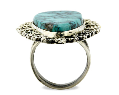 Navajo Ring .925 Silver Turquoise Mountain Artist Native American C.80's