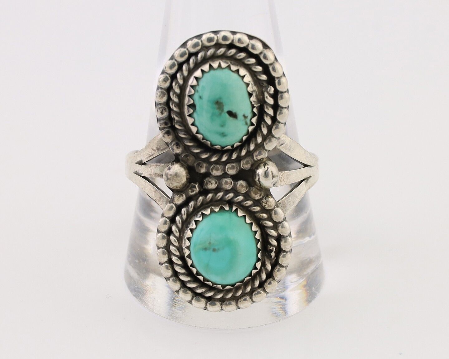 Navajo Handmade Ring 925 Silver Natural Turquoise Native American Artist C.80's