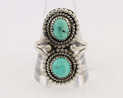 Navajo Handmade Ring 925 Silver Natural Turquoise Native American Artist C.80's