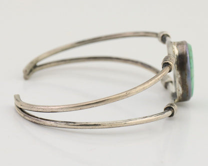 Navajo Cuff Bracelet 925 Silver Natural Blue Turquoise Native American C.80's