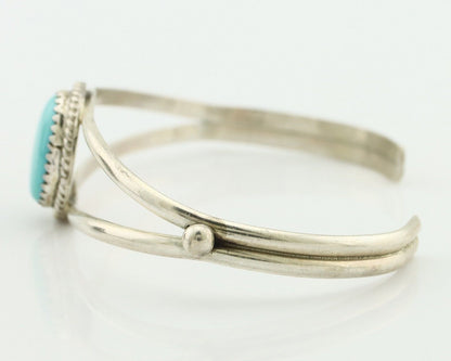 Navajo Bracelet 925 Silver Sleeping Beauty Turquoise Native Artist C.80's