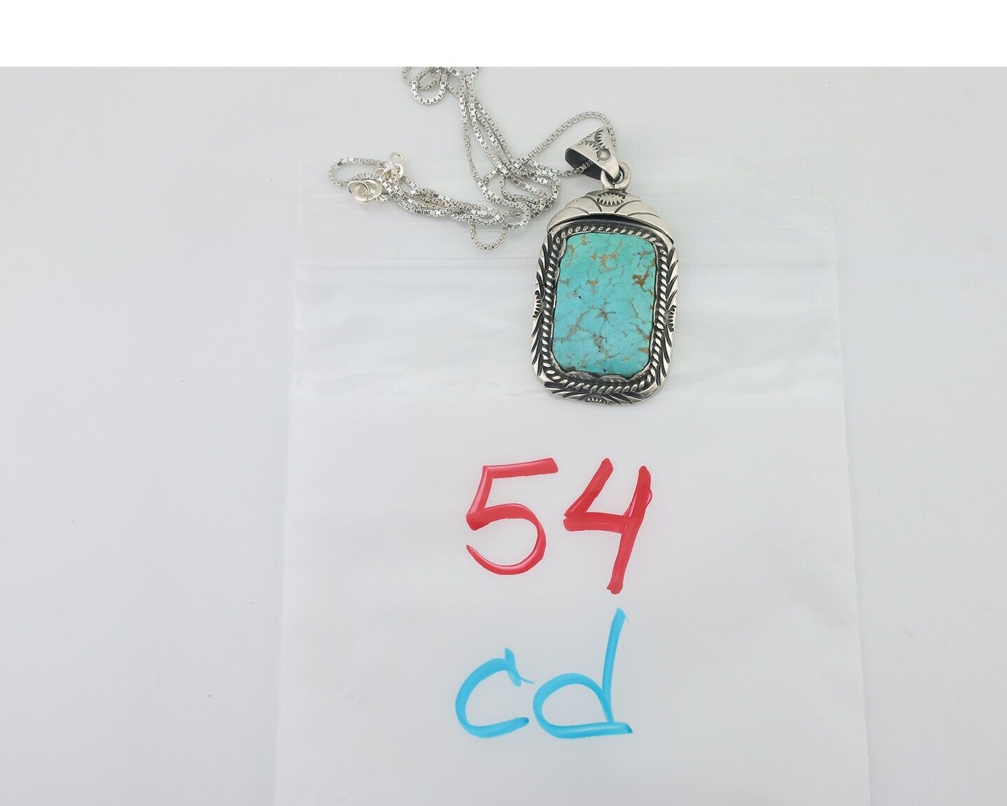 Navajo Necklace 925 Silver Turquoise Native Artist Signed Sunset C.80's