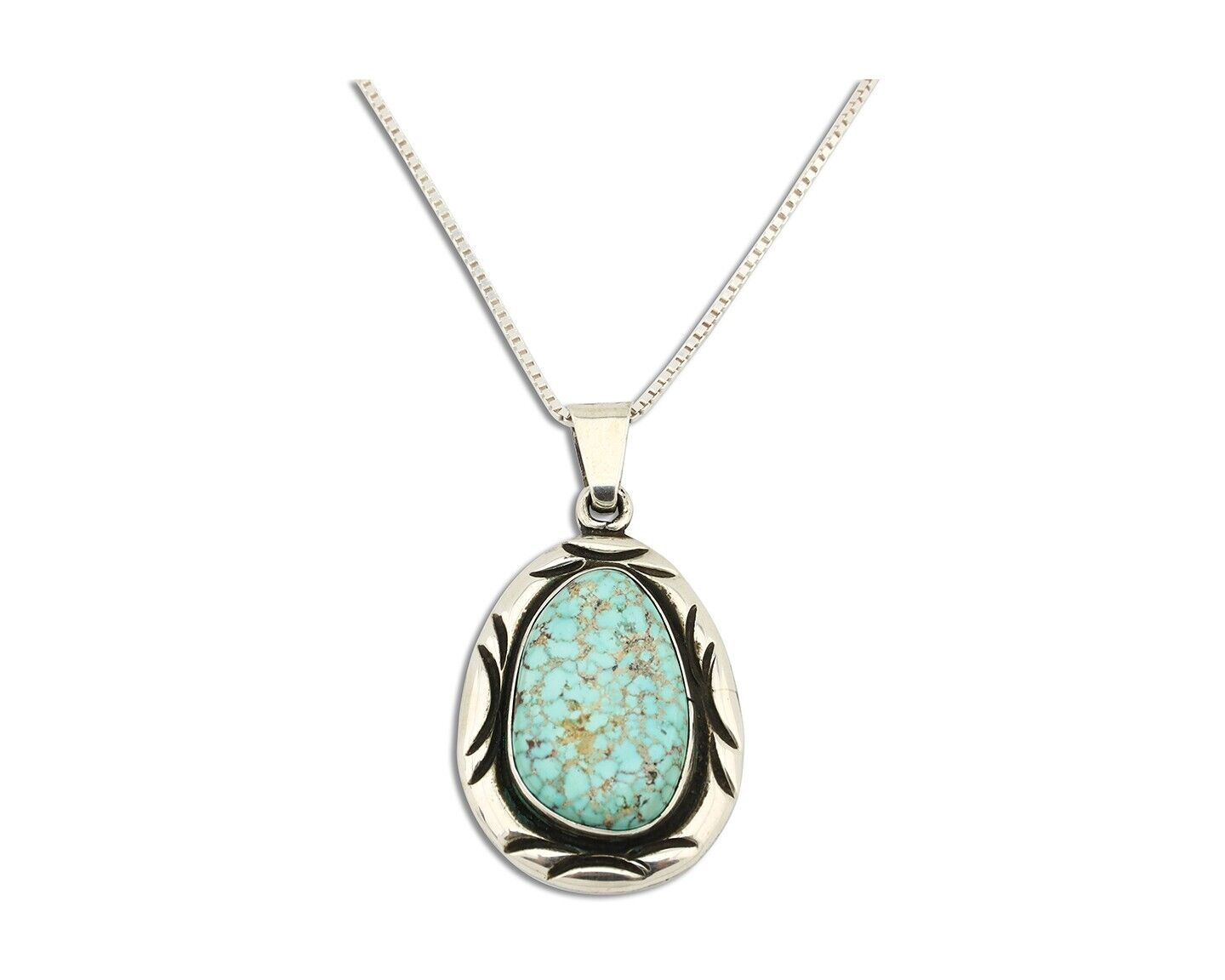Navajo Necklace 925 Silver Spiderweb Kingman Turquoise Signed C Montoya C.80's