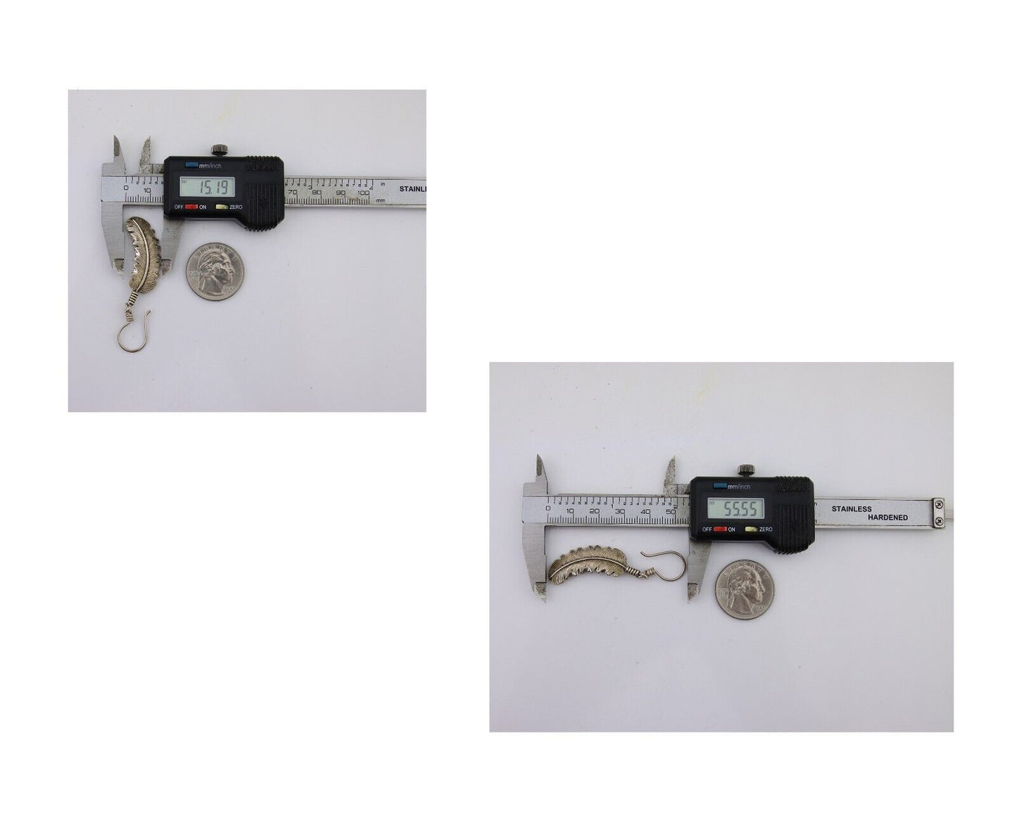 Navajo Eagle Feather Dangle Earrings 925 Silver Artist Signed D Lerma C.80's