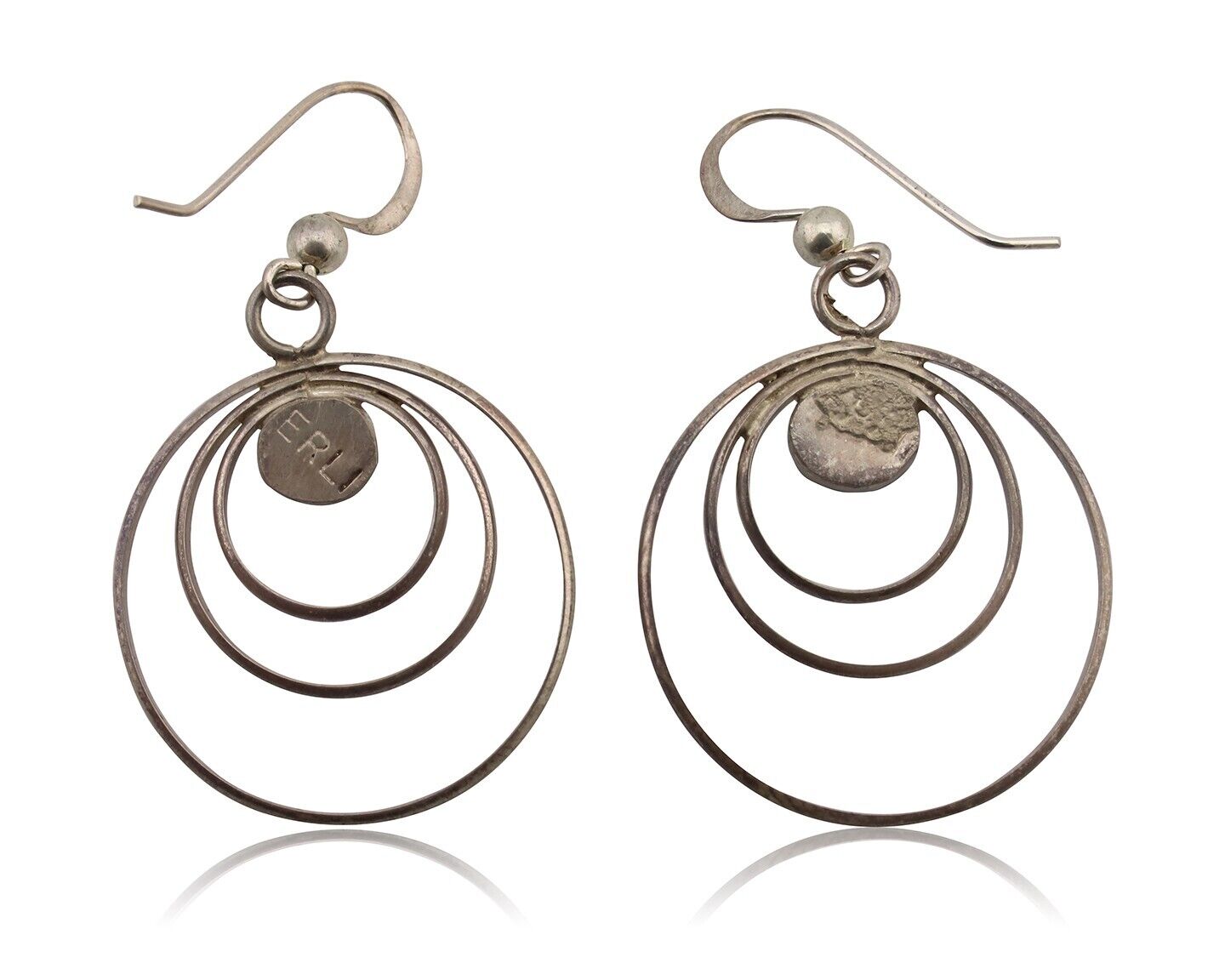 Navajo Dangle Handmade Earrings 925 Silver Blue Turquoise Native Artist C.80's