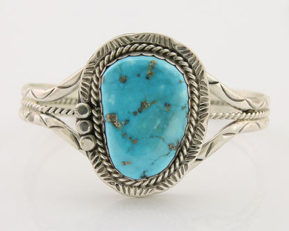 Navajo Morenci Turquoise Bracelet 925 Silver Artist Native American C.80's