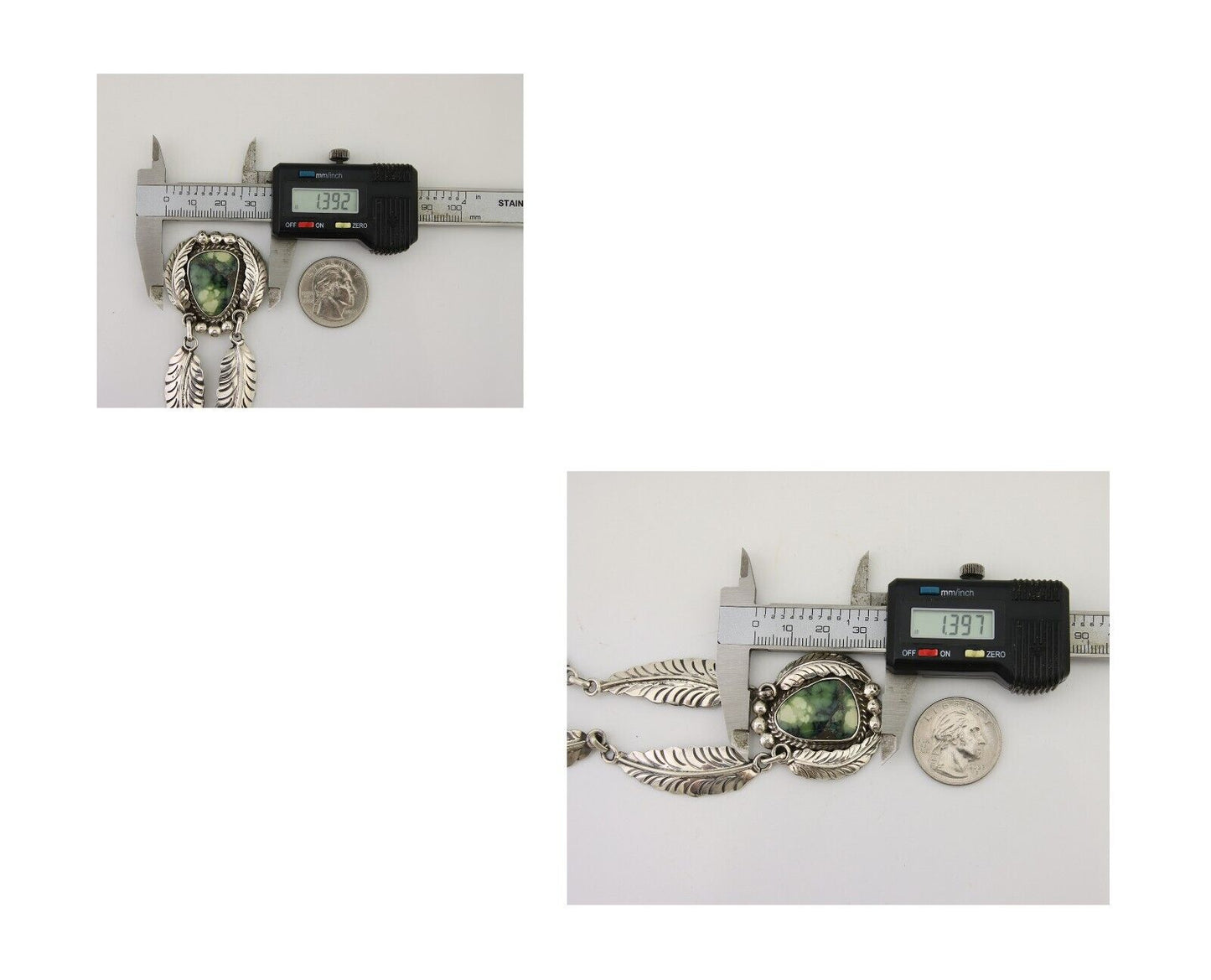 Navajo Necklace 925 Silver Natural Turquoise Artist Signed C Montoya C.80's