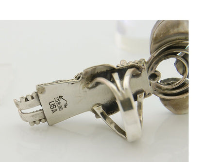 Navajo Kachina Ring 925 Silver Blue Gem Turquoise Signed Broken Arrow C.80's