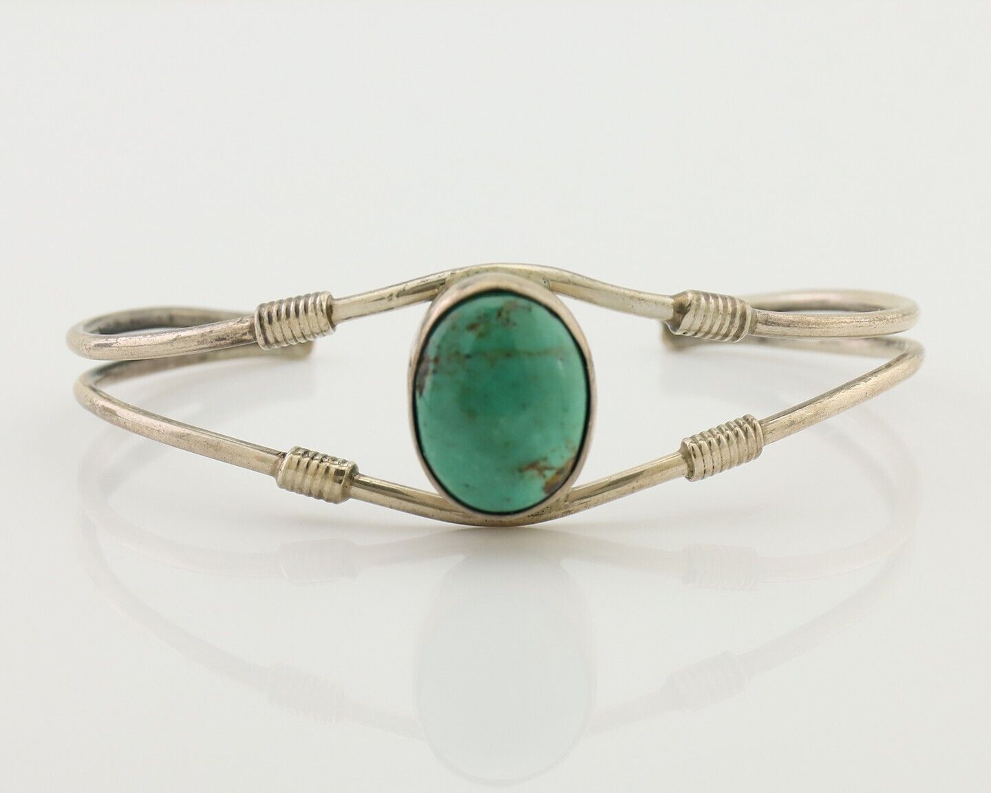 Navajo Bracelet 925 Silver Natural Blue Turquoise Native American C.80's