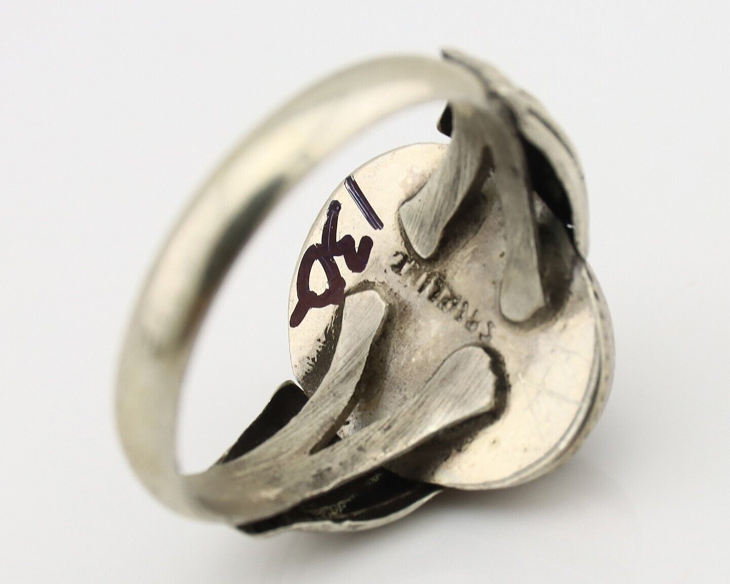 Navajo Handmade Ring 925 Silver Natural High Grade Fire Opal Native Artist C.80s