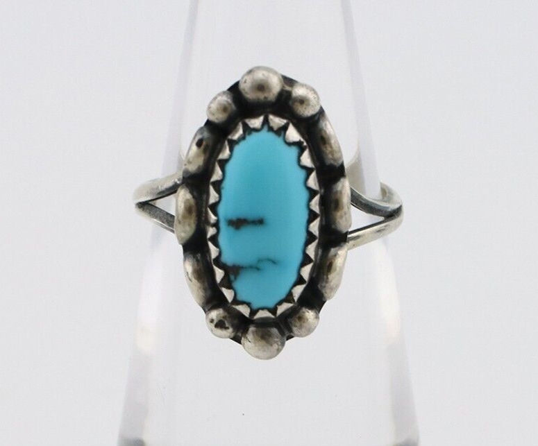 Navajo Ring 925 Silver Turquoise Artist Signed SkyStone Creations C.80's