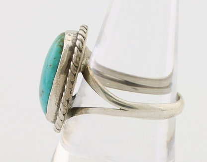 Navajo Ring 925 Silver Kingman Turquoise Native American Artist C.80's