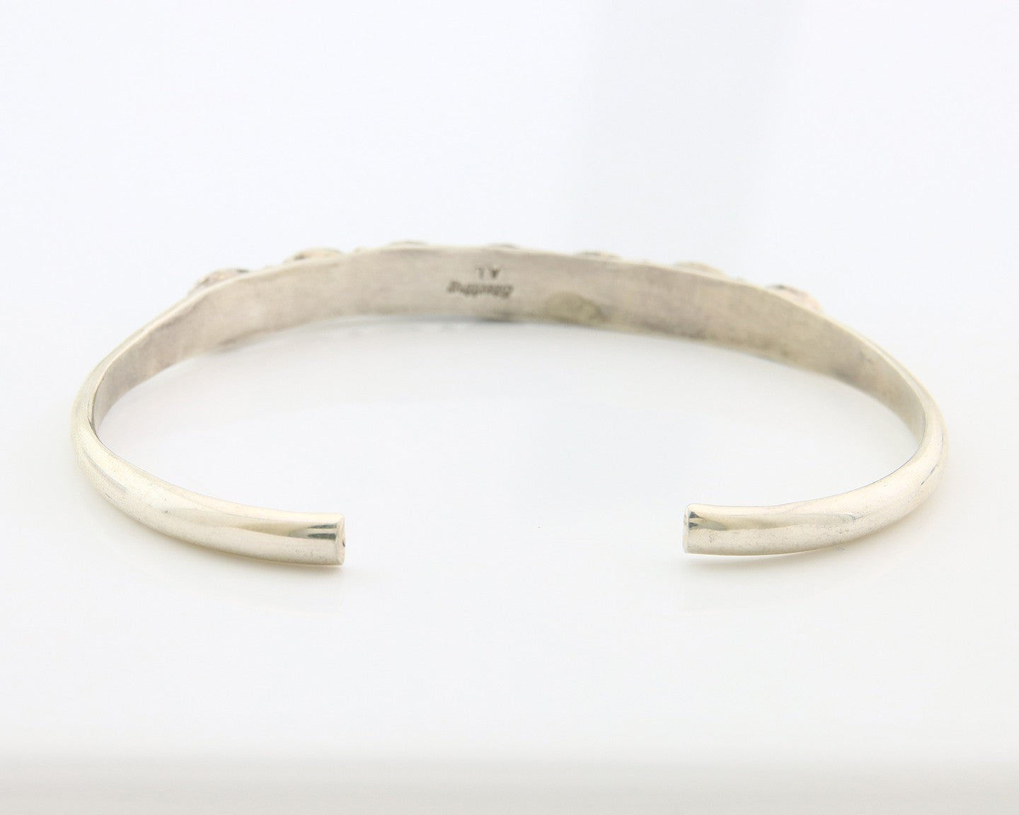 Navajo Cuff Bracelet Sterling Silver Natural Malachite Vintage Signed AL