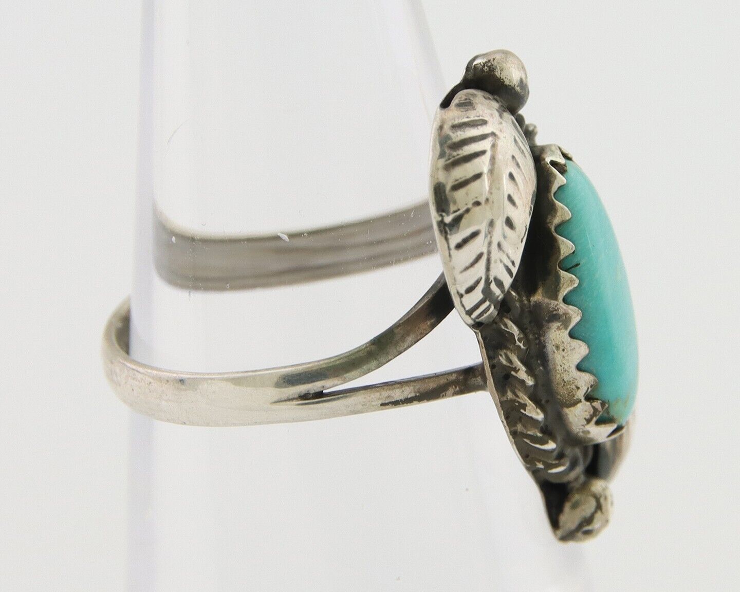 Navajo Ring 925 Silver Natural Blue Turquoise Native American Artist C.80's