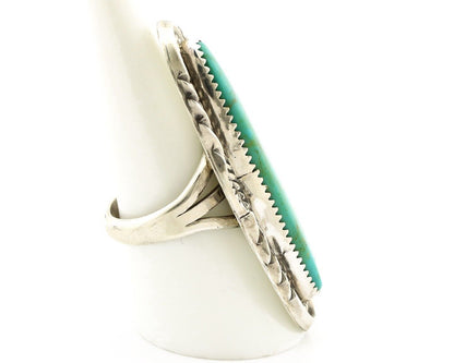 Navajo Ring 925 Silver Natural Mined Turquoise Artist Signed Mike Begay C.80's