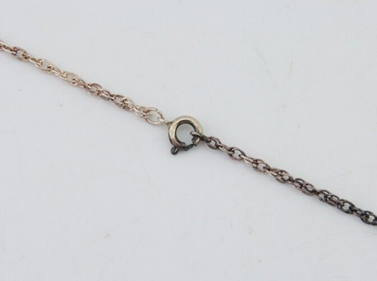 Navajo Necklace 925 Silver Natural Blue Turquoise Artist Signed MC C.80's