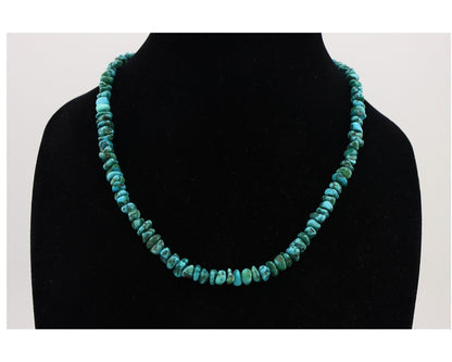 Navajo Necklace 925 Silver Natural Blue Turquoise Native Artist C.80's