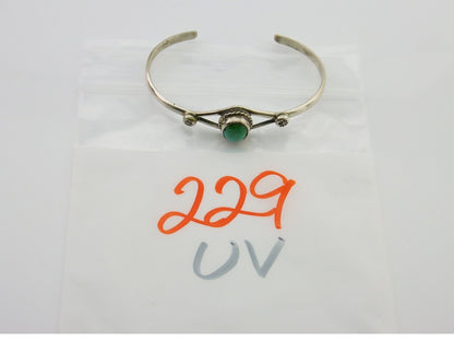 Navajo Cuff Bracelet 925 Silver Turquoise Native American Artist Handmade C.80's