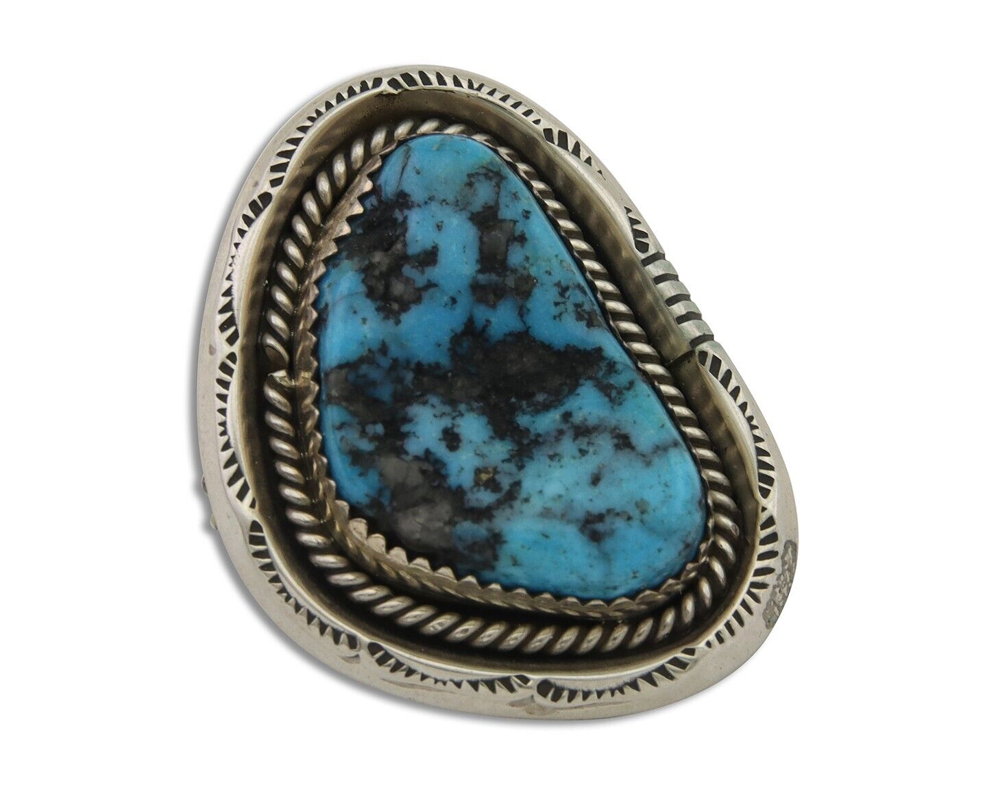 Navajo Pin Pendant 925 Silver Sea Foam Turquoise Artist Signed Hyson Craig C.80s