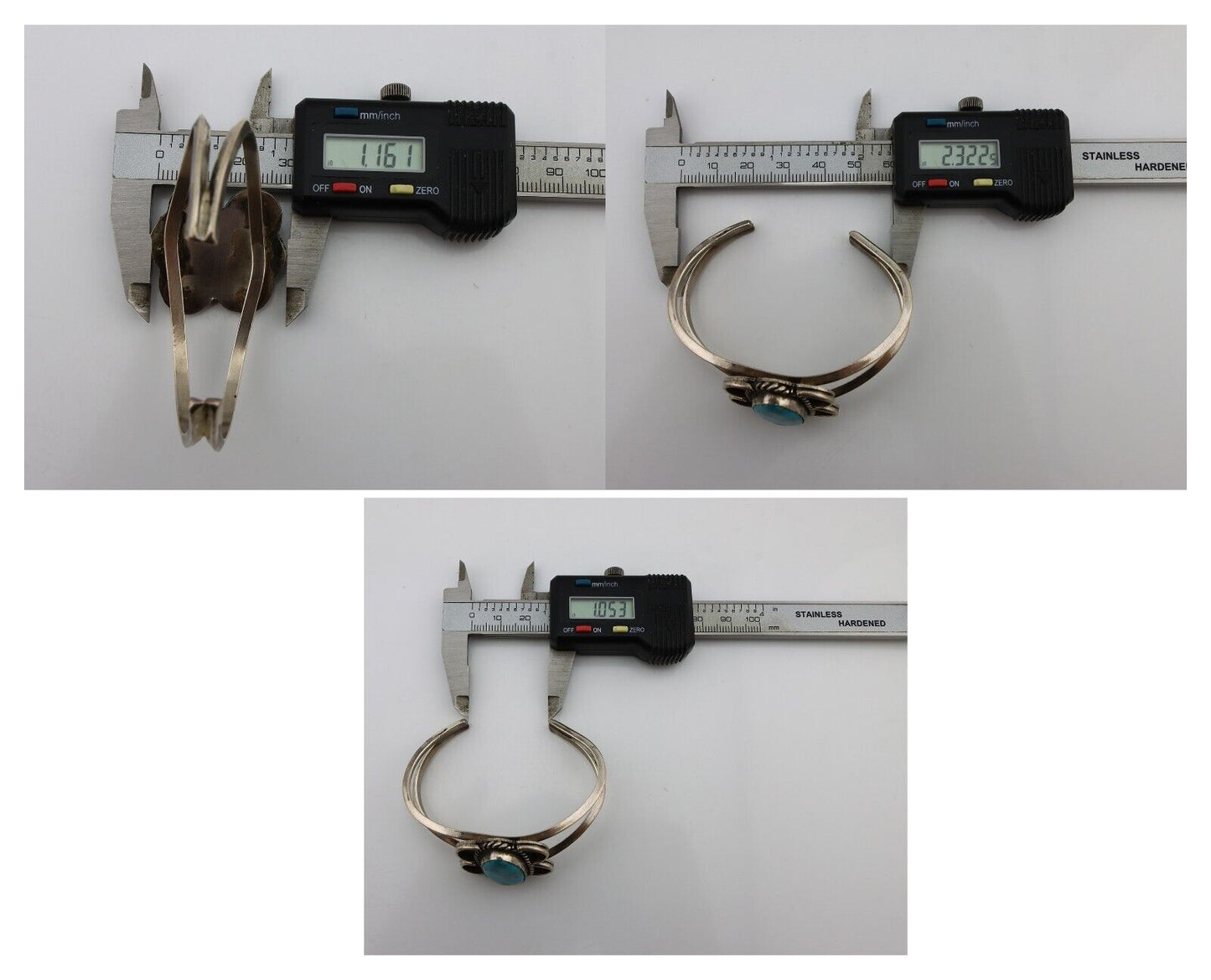 Navajo Bracelet 925 Silver Natural Blue Turquoise Native American Artist C.80's