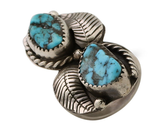 Navajo Handmade Ring 925 Silver Natural Tuquoise Native American Artist C.80's