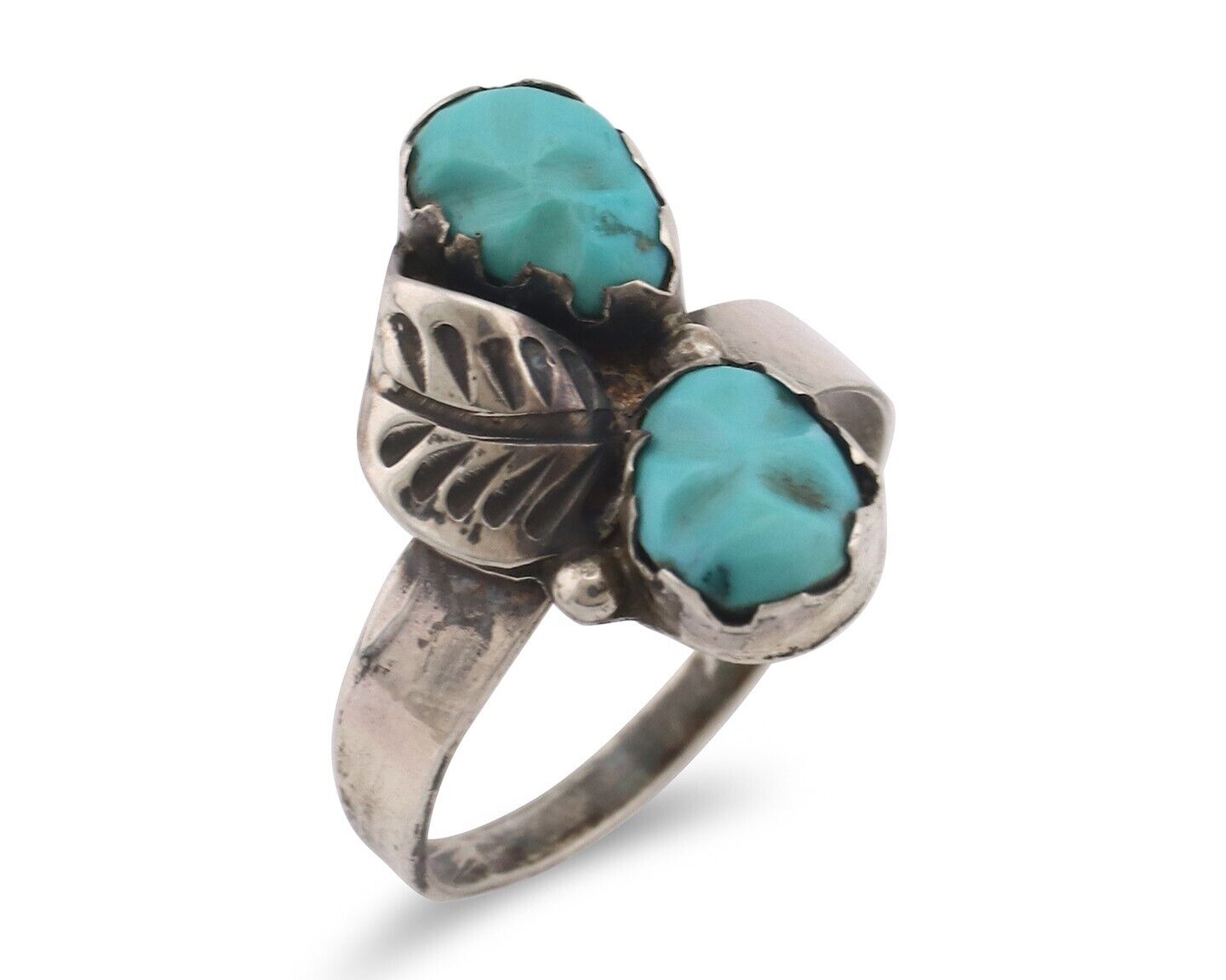Zuni Handmade Ring 925 Silver Kingman Turquoise Native Artist C.80's