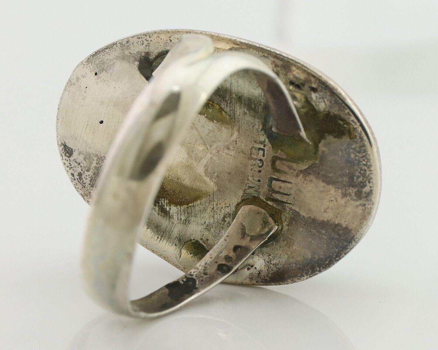 Navajo Ring 925 Silver Natural Blue Turquoise Tom Willeto C.80's
