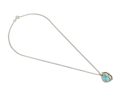 Navajo Necklace 925 Silver Natural Blue Turquoise Artist Signed D Zachary C.80's