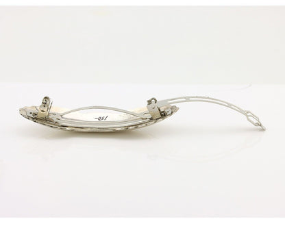Women's Navajo Hair Clip Hand Stamped 925 Silver Signed C Montoya C.80's