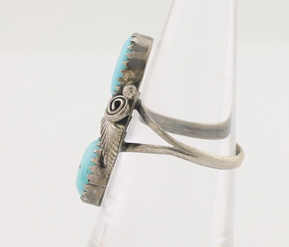 Navajo Ring 925 Silver Natural Blue Turquoise Native American Artist C.80's