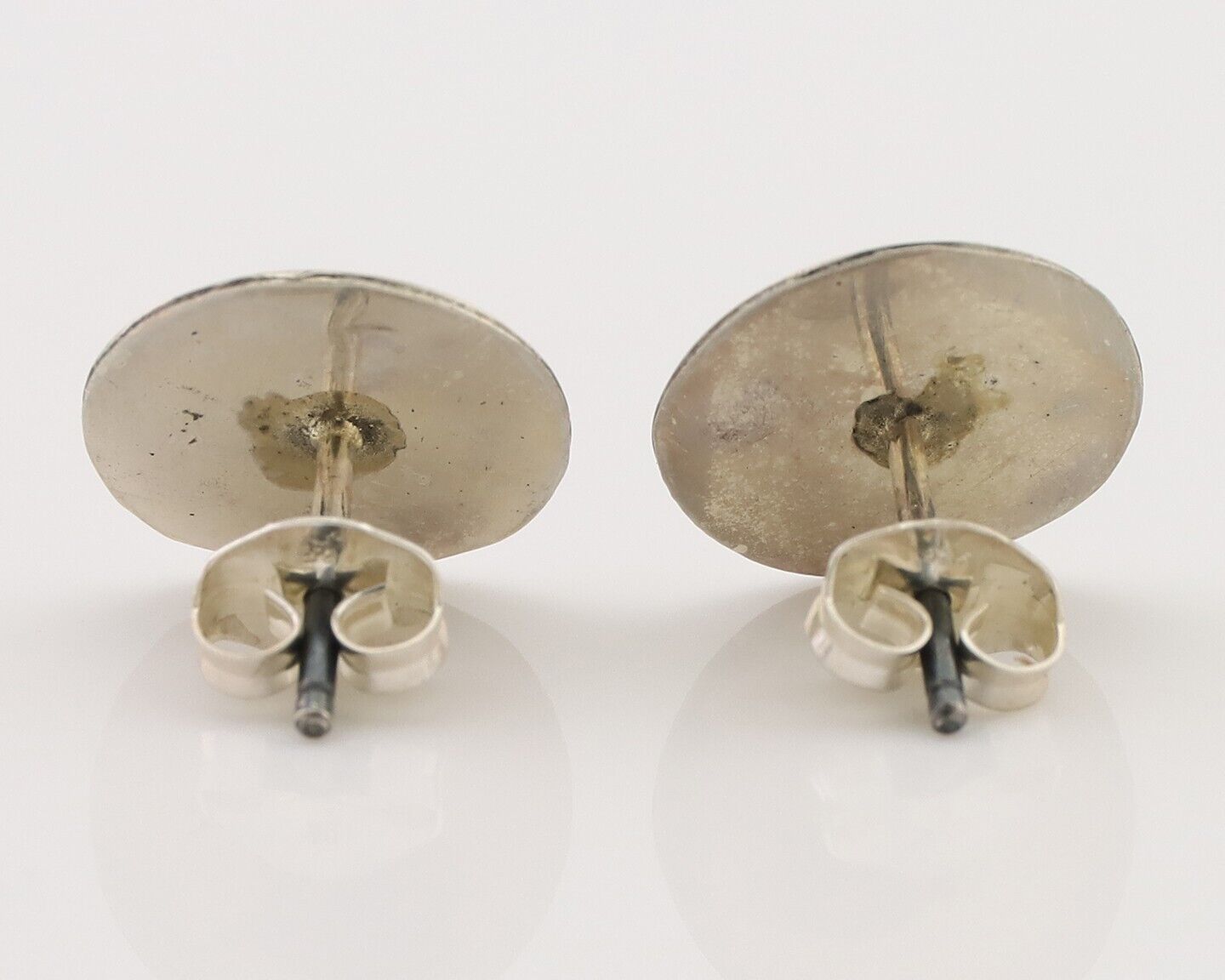 Navajo Handmade Earrings 925 Silver Natural Turquoise Native Artist C.80's