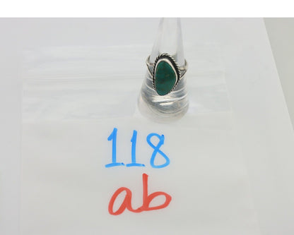 Navajo Ring 925 Silver Blue Gem Turquoise Artist Signed Rabbit Stick C.80's
