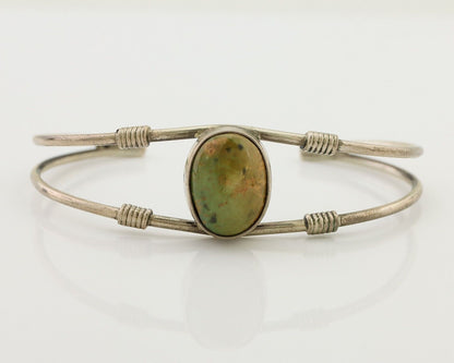 Navajo Bracelet 925 Silver Natural Green Turquoise Native American C.80's