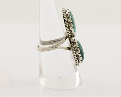 Navajo Handmade Ring 925 Silver Natural Tuquoise Artist Signed B Yazzie C.80's