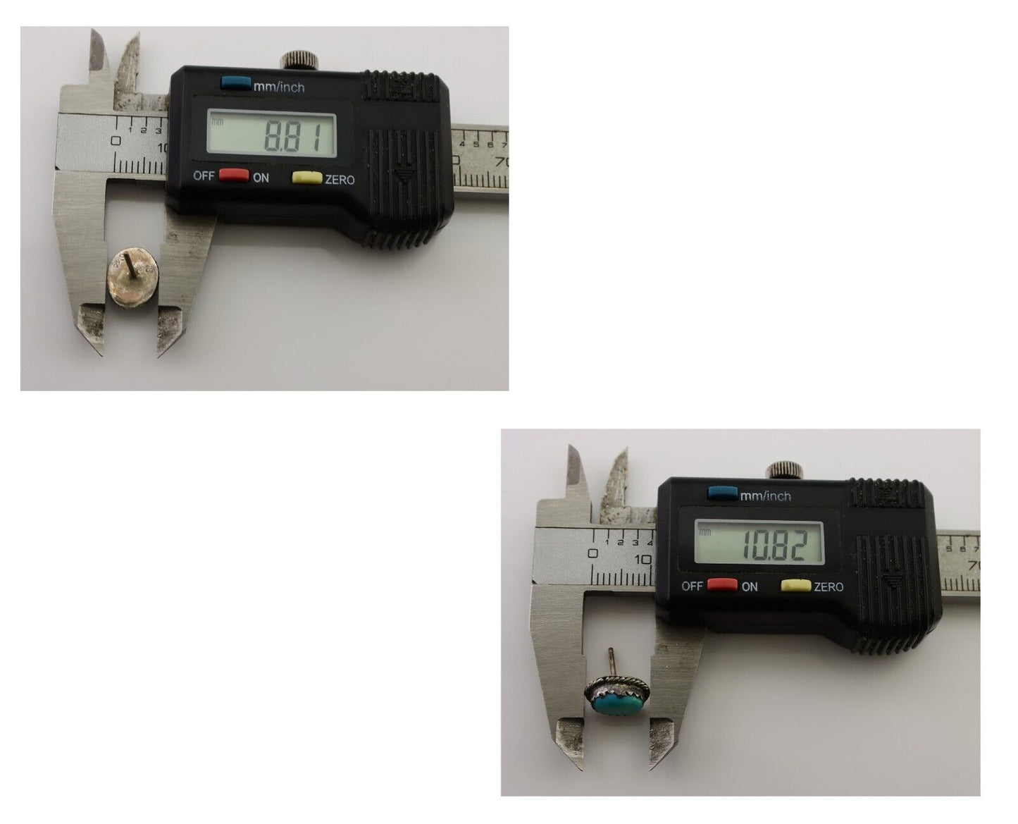 Navajo Earrings 925 Silver Natural Blue Turquoise Native American Artist C.80's