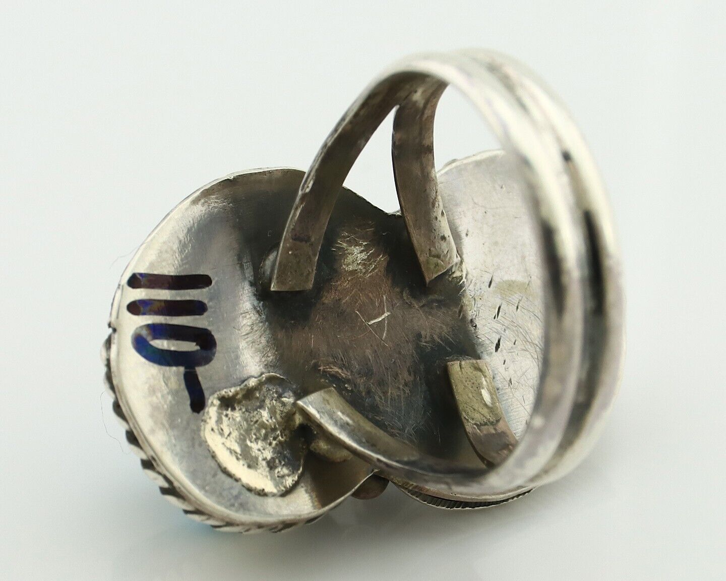 Navajo Ring 925 Silver Sleeping Beauty Nugget Turquoise Native Artist C.80's