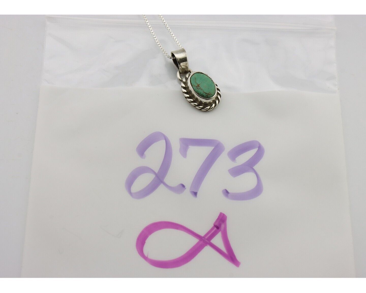 Navajo Necklace 925 Silver Natural Kingman Turquoise Native Artist C.2008