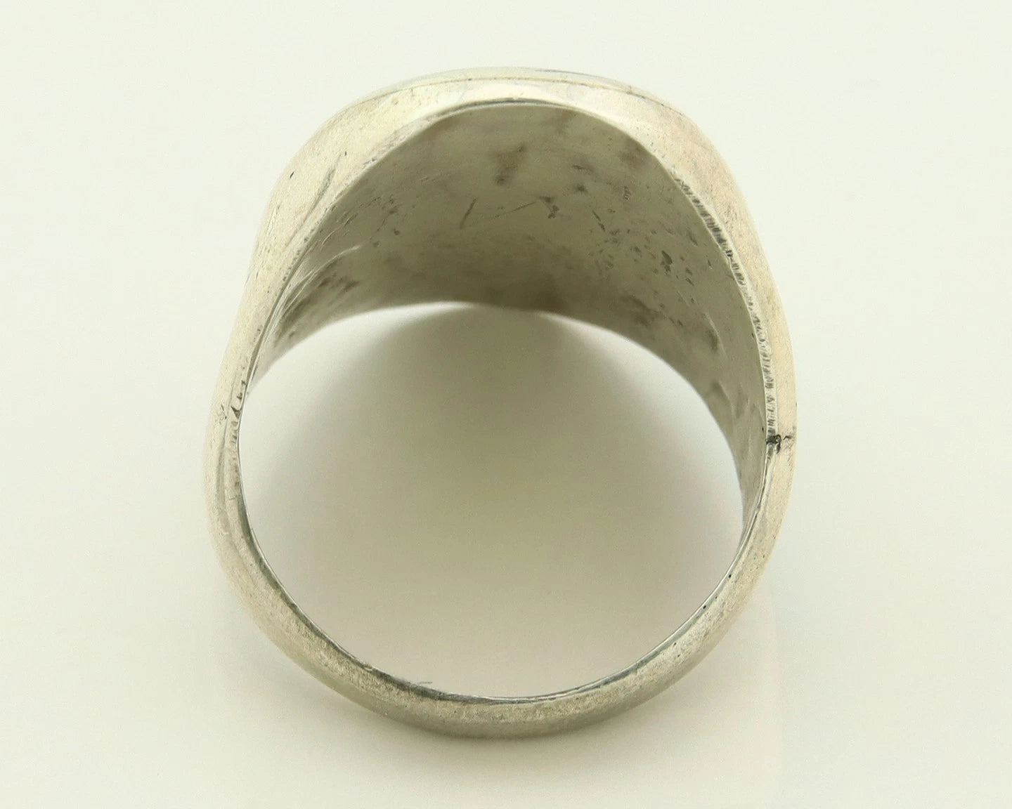 Men Navajo Ring Sterling Silver Hand Stamped Handmade Vintage Size 11