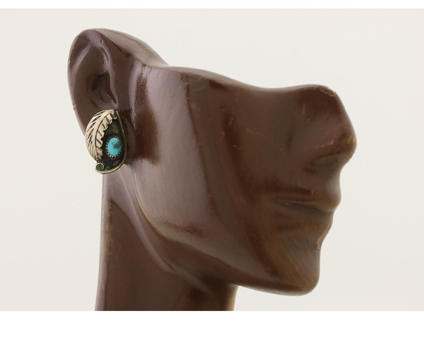 Navajo Earrings 925 Silver Natural Turquoise Native American Artist C.80's