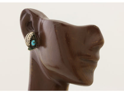 Navajo Earrings 925 Silver Natural Turquoise Native American Artist C.80's