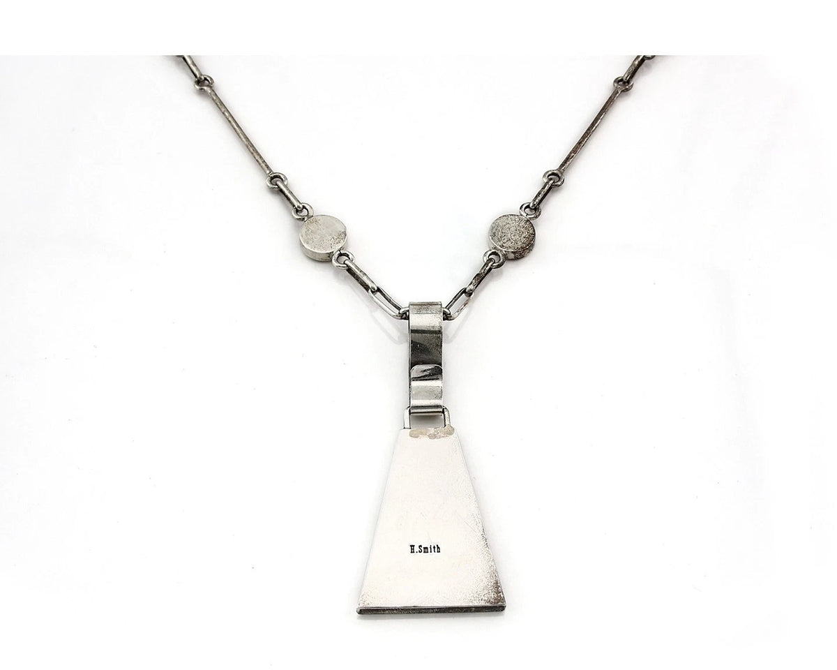 Navajo Necklace Natural Gemstone Handmade Vintage Signed H. Smith C.80's