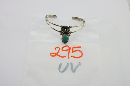 Navajo Cuff Bracelet 925 Silver Turquoise Cuff Native American Artist C.80's