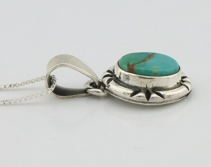 Navajo Necklace 925 Silver Arizona Turquoise Handmade Signed Gecko C.90's