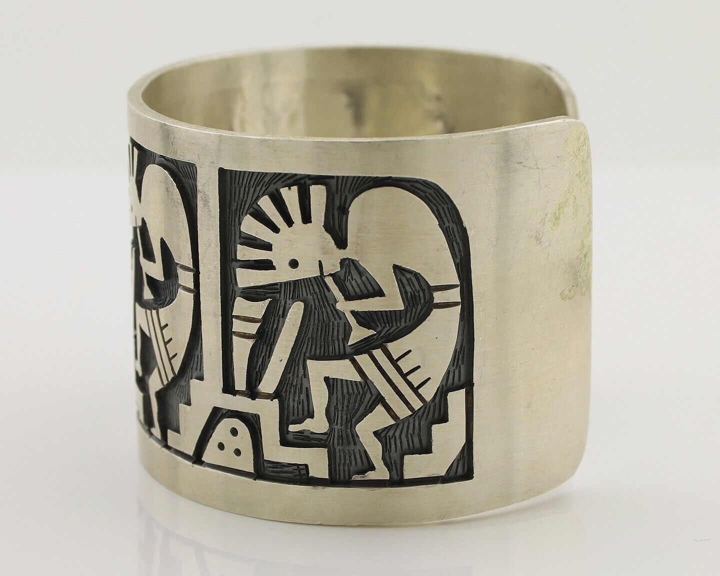 Navajo Kokopelli Bracelet 925 Silver Native American Artist Handmade C.80's
