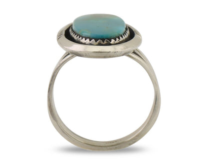 Navajo Ring 925 Silver Natural Blue Turquoise Native American Artist C.80's