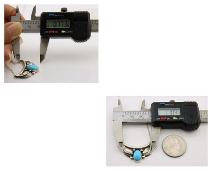 Navajo Turquoise Necklace 925 Silver Signed Eugene Belone C.80's