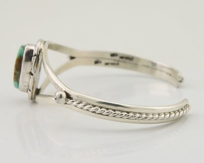 Navajo Bracelet 925 Silver Blue Turquoise Artist Signed Gecko C.80's