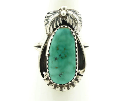 Navajo Ring .925 Silver Natural Mined Southwest Turquoise Artist Signed SN C80s